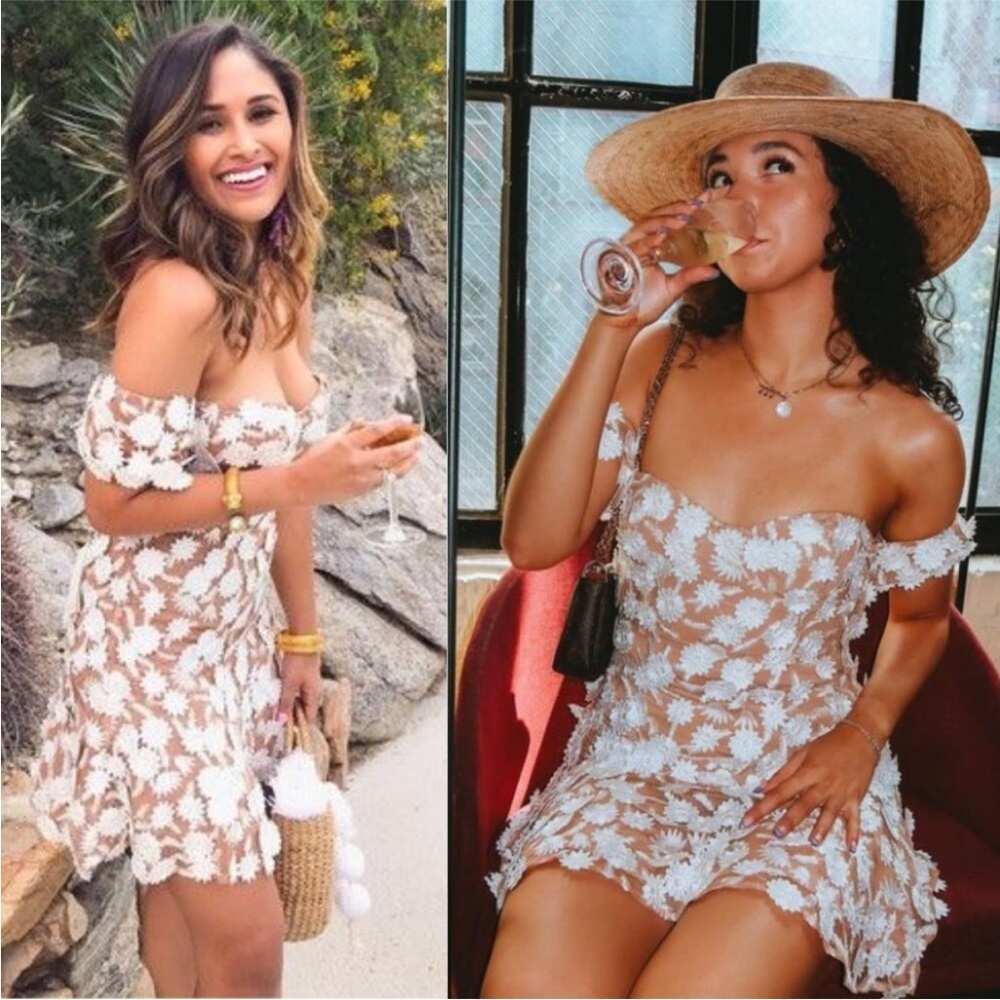 For love and lemons amelia white embroidered mini